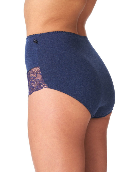Slip donna in cotone elasticizzo a vita alta - confezione da 2 pezzi - LPF 248 - Lullaby Lingerie