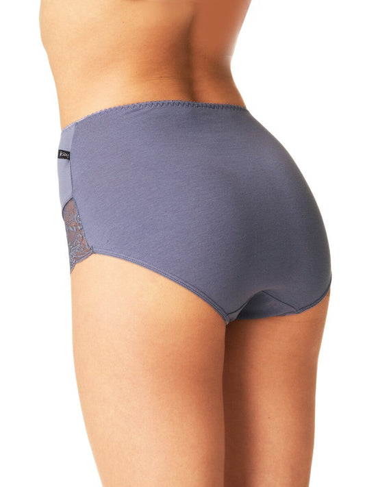 Slip donna in cotone elasticizzo a vita alta - confezione da 2 pezzi - LPF 910 - Lullaby Lingerie