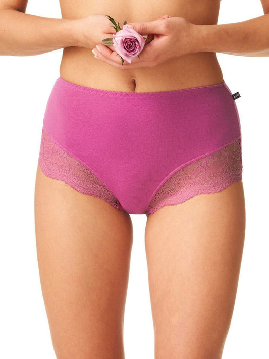 Slip donna in cotone elasticizzo a vita alta - confezione da 2 pezzi - LPF 934 - Lullaby Lingerie