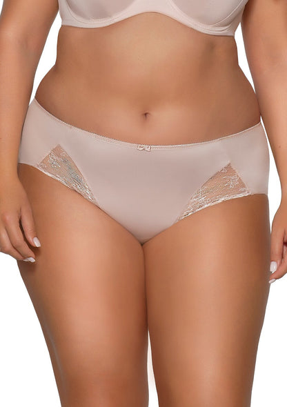 Slip donna in microfibra e pizzo - Azalea - Beige - 2111 - Lullaby Lingerie