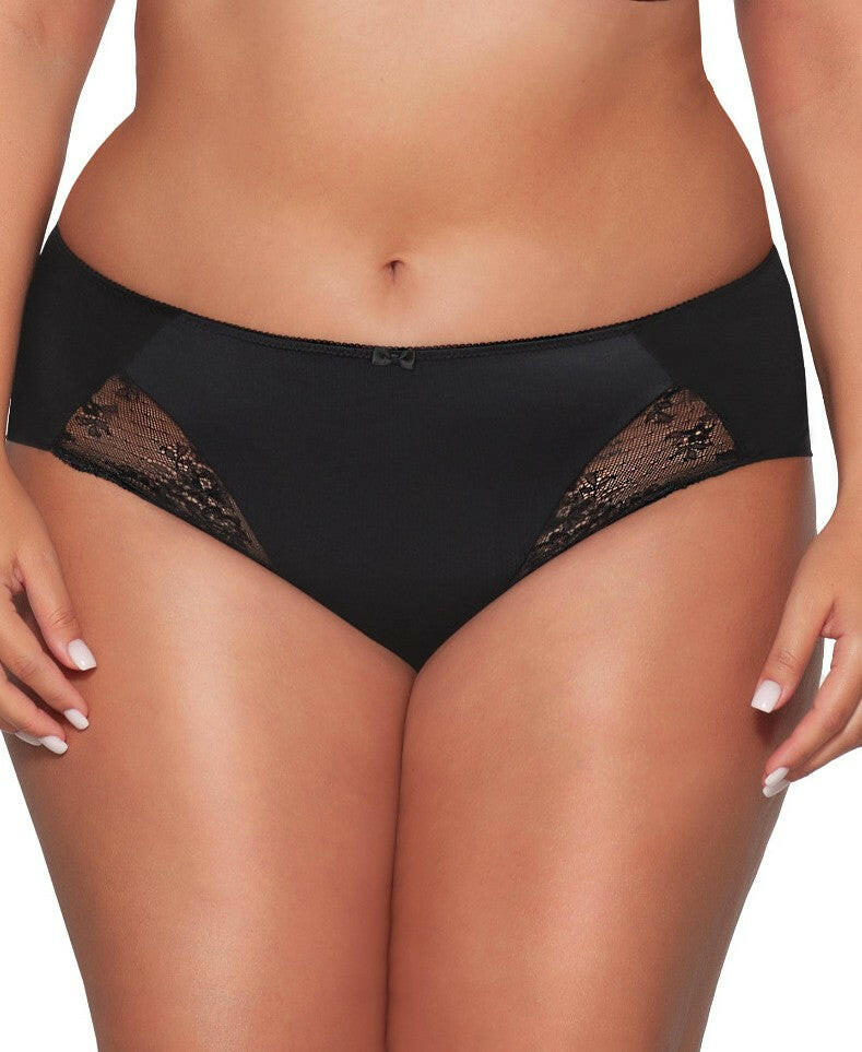 Slip donna in microfibra e pizzo - ODETTE - Nero - 2112 - Lullaby Lingerie
