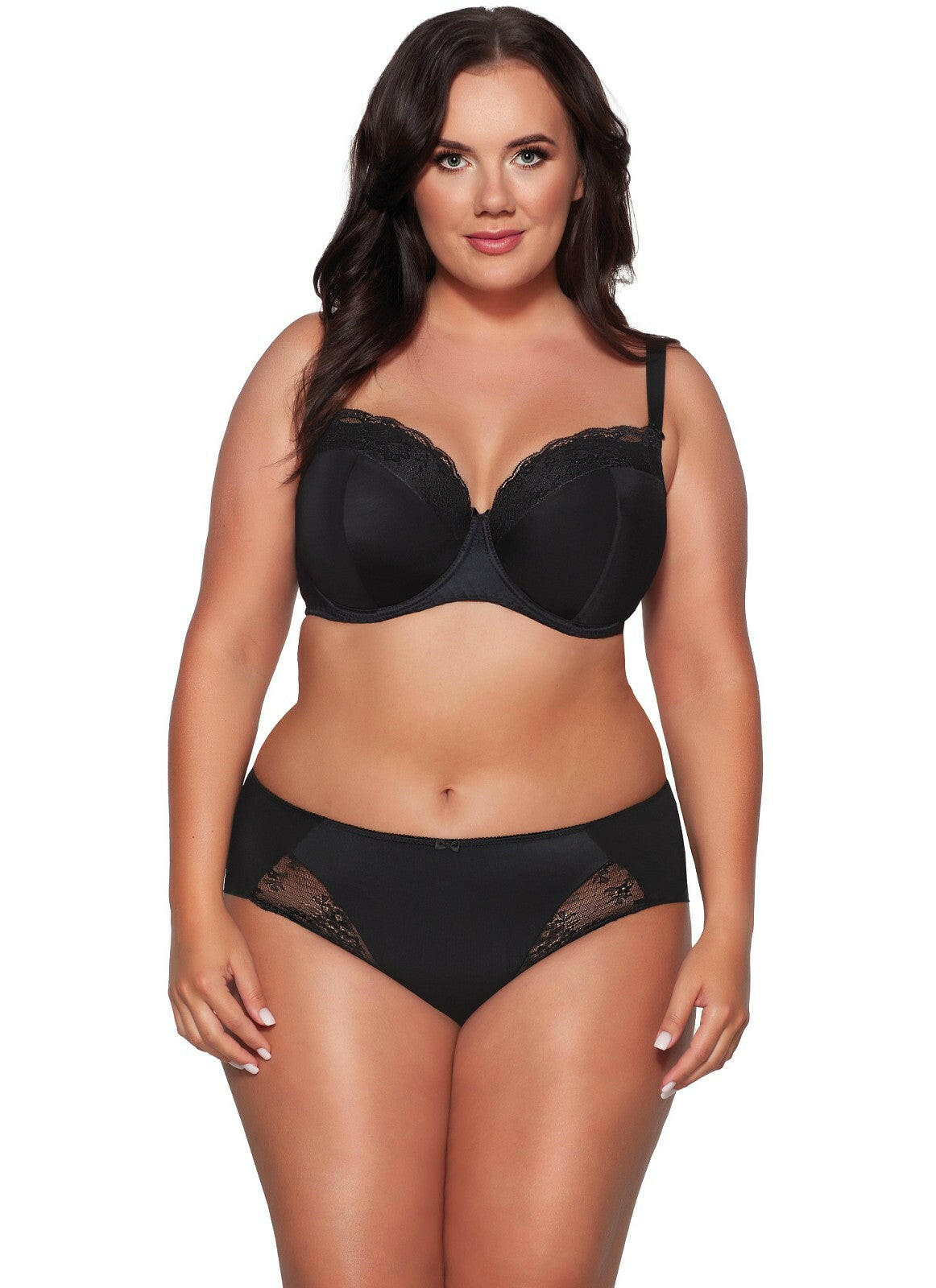 Slip donna in microfibra e pizzo - ODETTE - Nero - 2112 - Lullaby Lingerie