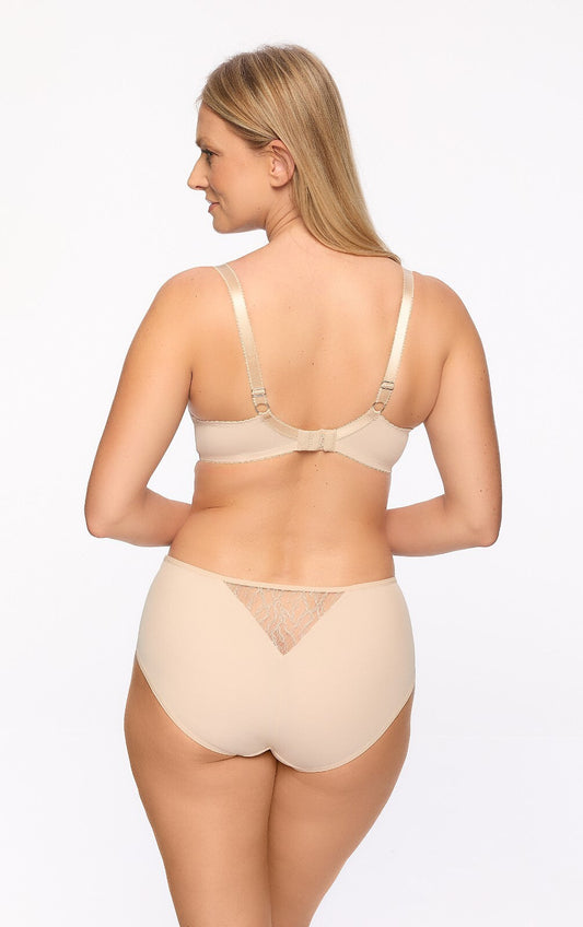 Slip donna in microfibra e pizzo - Sabina - Beige - Lullaby Lingerie