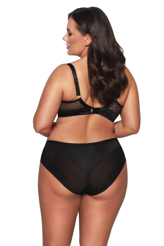 Slip donna vita alta motivo geometrico - GRACE - Nero 2102 - Lullaby Lingerie