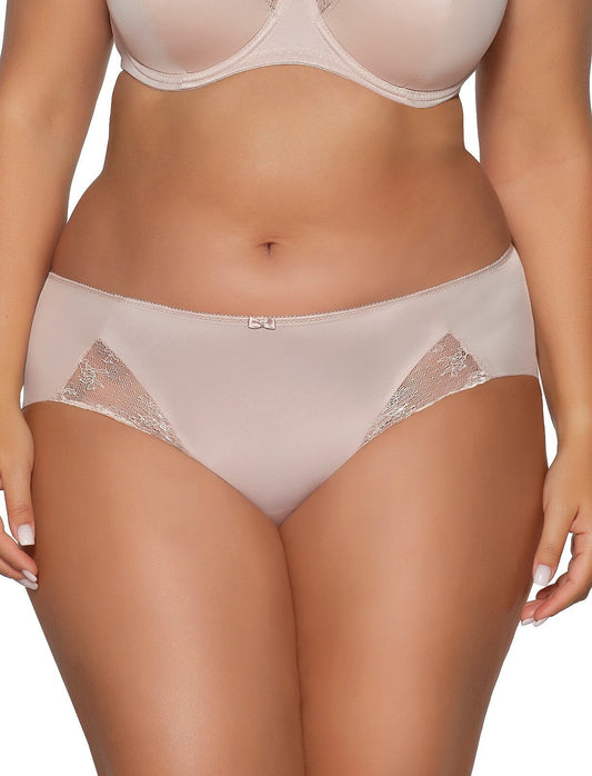 Slip in microfibra e pizzo - MARY JANE -  2110 Beige - Lullaby Lingerie