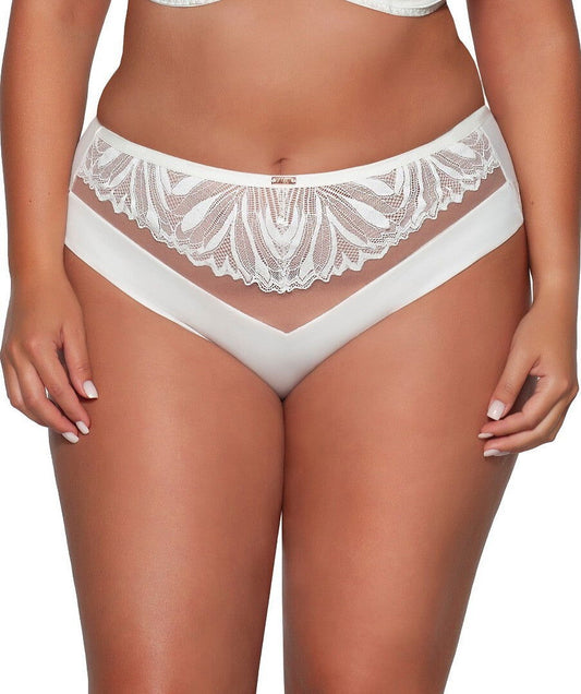 Slip in microfibra e pizzo  - Yasmin - Ecrù - 2107 - Lullaby Lingerie