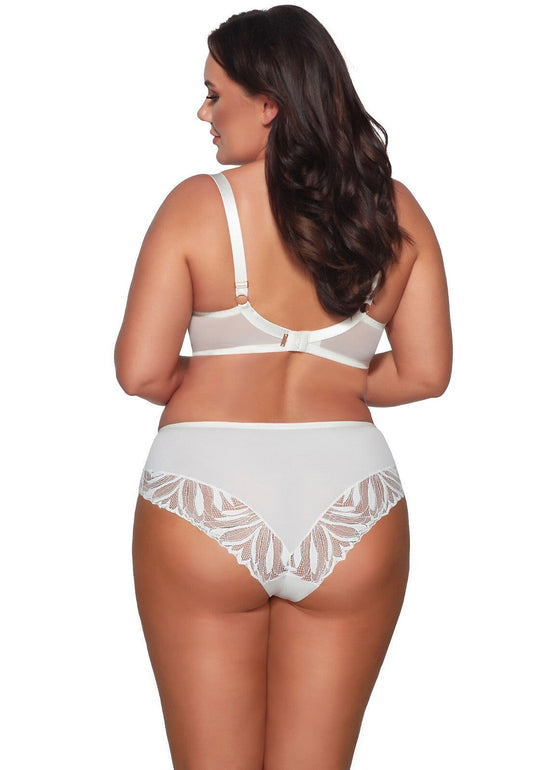 Slip in microfibra e pizzo  - Yasmin - Ecrù - 2107 - Lullaby Lingerie
