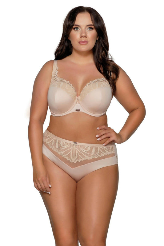 Slip in microfibra e pizzo  - Yasmin - Beige - 2107 - Lullaby Lingerie
