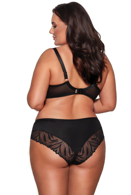 Slip in microfibra e pizzo  - Yasmin - Nero - 2107 - Lullaby Lingerie