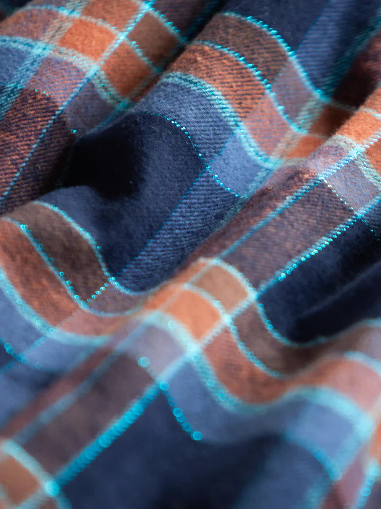 Abito a camicia lungo in flanella di cotone a quadri | lnd