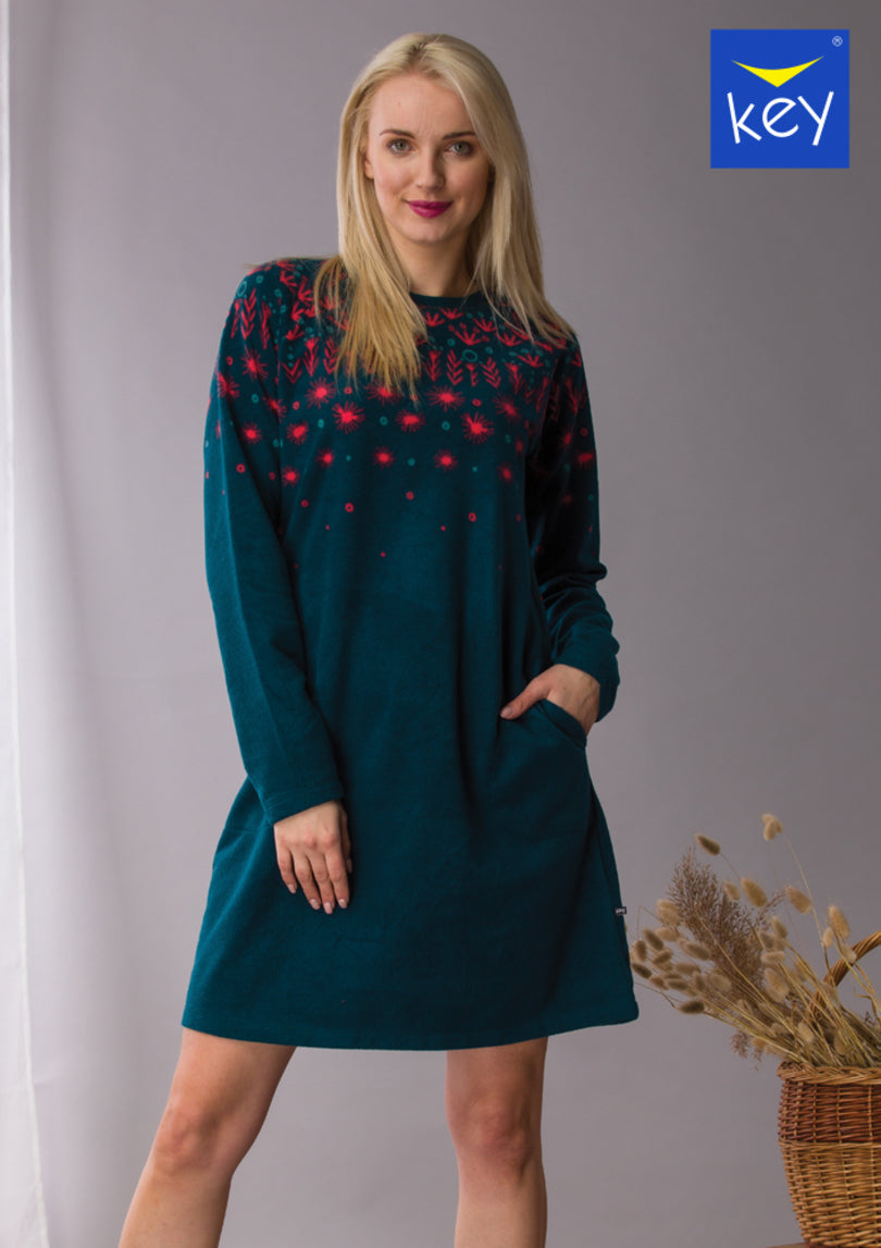 Abito homewear / camicia da notte lunga in morbido pile