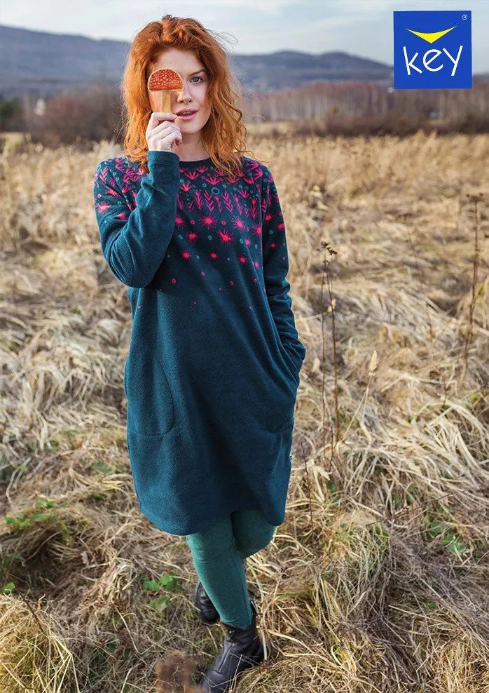 Abito homewear / camicia da notte lunga in morbido pile