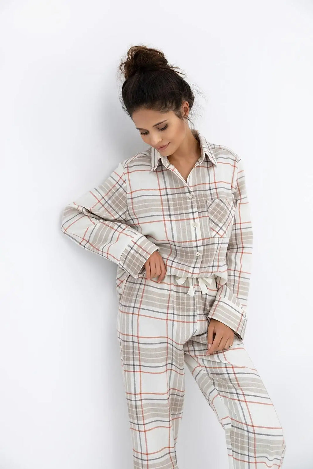 Adalyn | pigiama aperto da donna in flanella di cotone