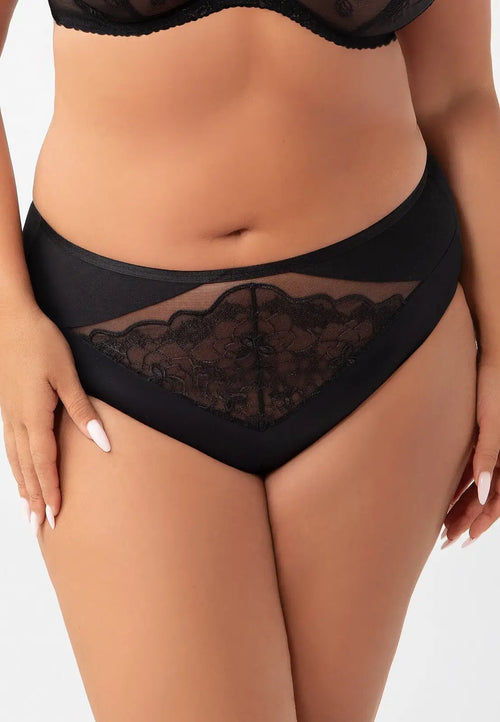 Adore | slip a vita alta in doppia rete con inserto pizzo