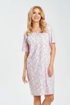 Adria | camicia da notte in 100% cotone con stampa floreale
