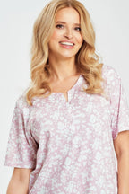 Adria | camicia da notte in 100% cotone con stampa floreale