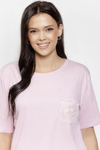 Adria | pigiama donna in 100% cotone – t-shirt con taschino