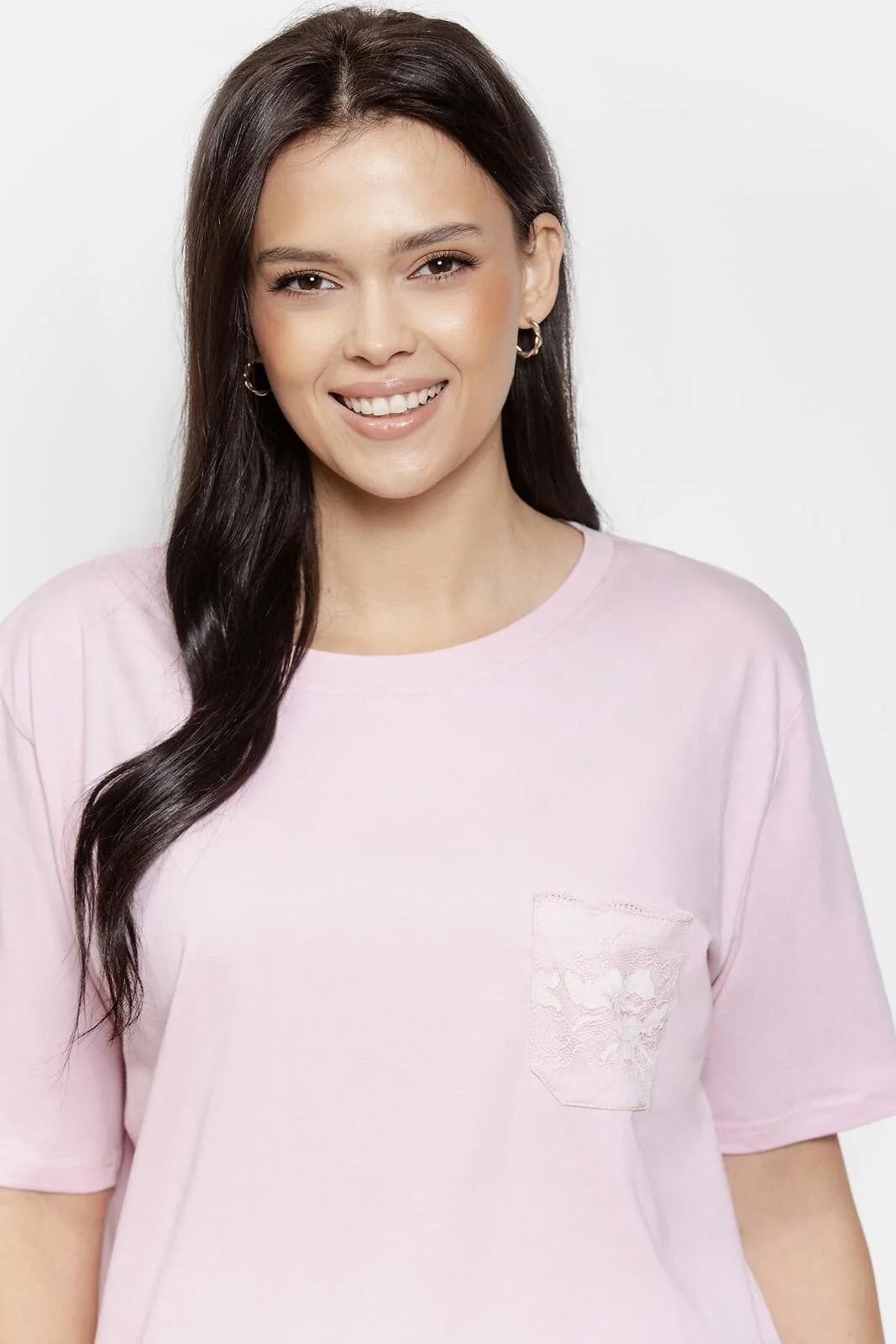 Adria | pigiama donna in 100% cotone – t-shirt con taschino