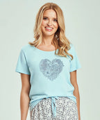 Alessia | pigiama donna in 100% cotone con pantaloni 7/8