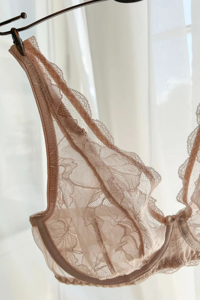 Amelia | bralette in pizzo plus sizes - beige
