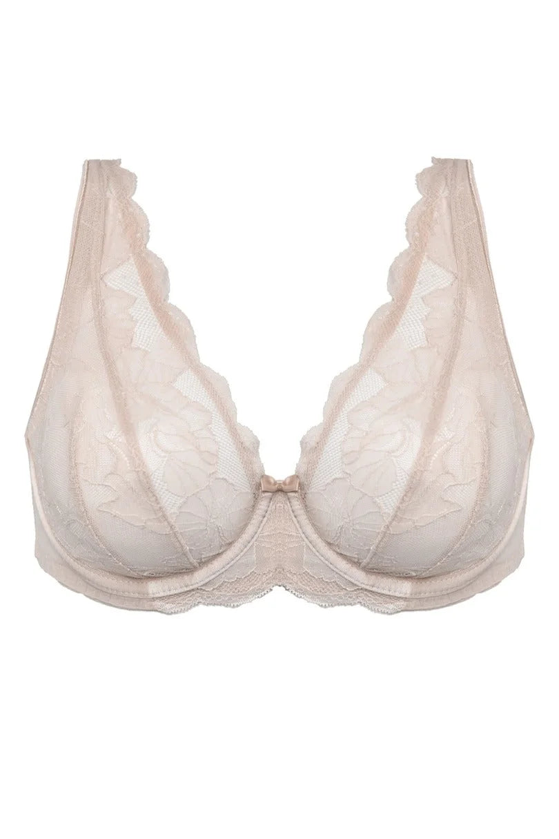Amelia | bralette in pizzo plus sizes - beige