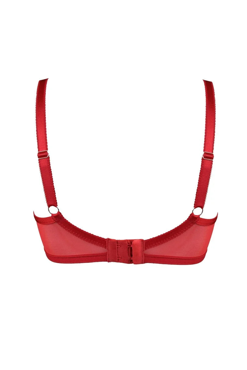 Amelia | reggiseno push up in pizzo - rosso