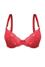 Amelia | reggiseno push up in pizzo - rosso