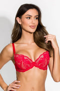 Amelia | reggiseno push up in pizzo - rosso