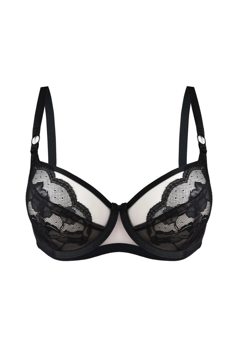 Amelia | reggiseno soft in pizzo - nero