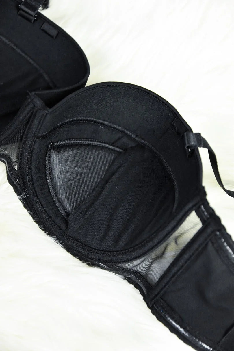 (angel nero) reggiseno a fascia push up estraibile - 19231
