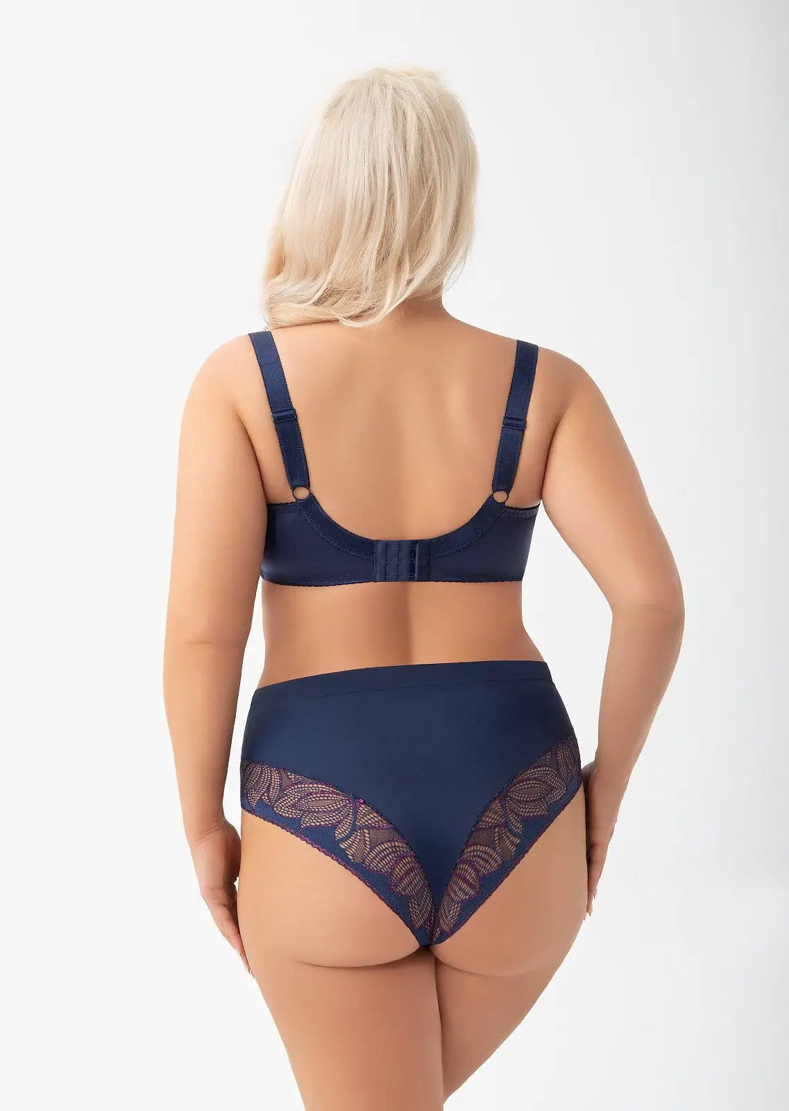 Astrid | slip a vita alta in microfibra con pizzo e lurex