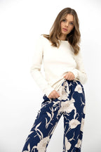 Azelia - pigiama lungo da donna con maglia in cotone