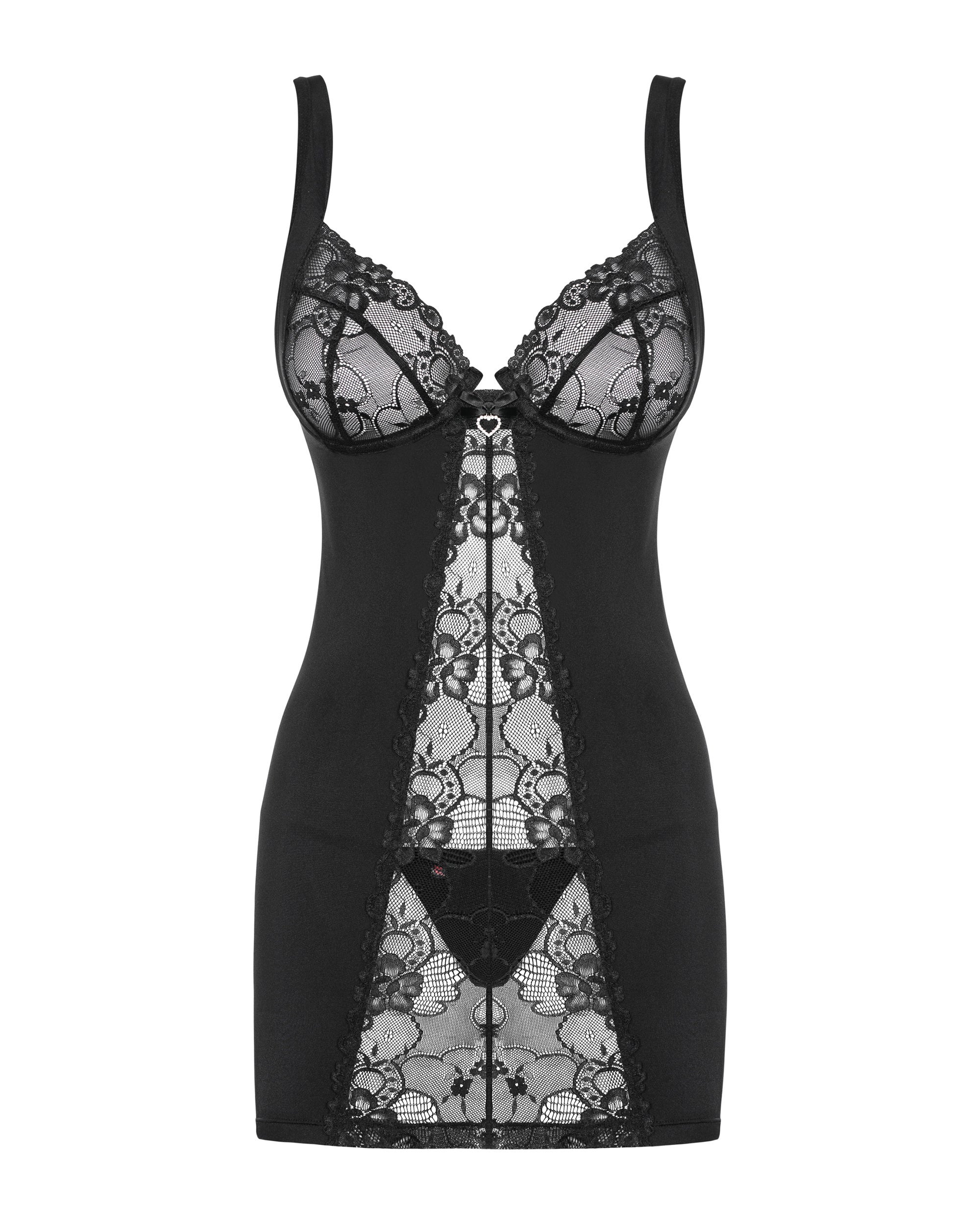 Babydoll intimo romantico con pizzo e dettagli femminili