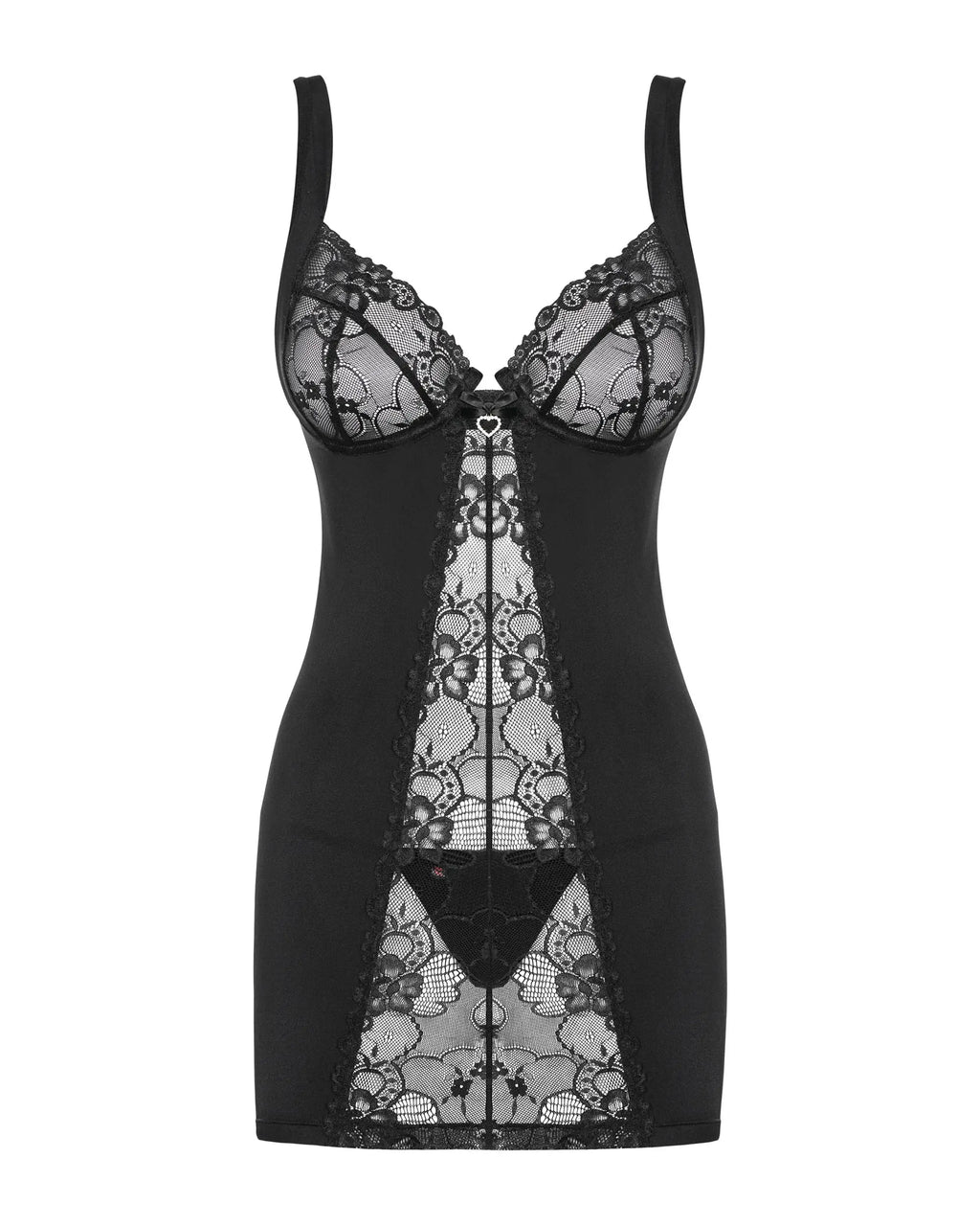 Babydoll intimo romantico con pizzo e dettagli femminili