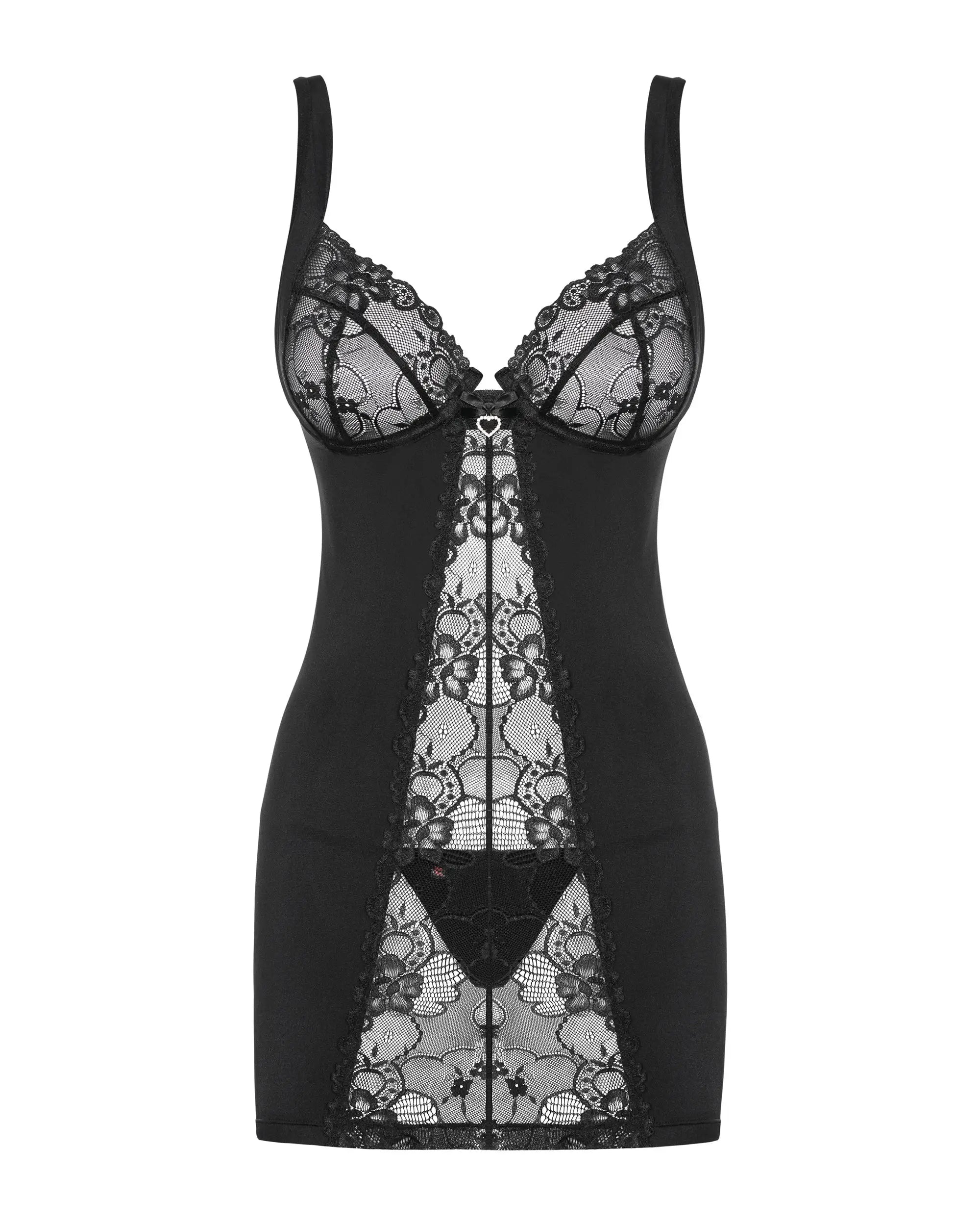 Babydoll intimo romantico con pizzo e dettagli femminili