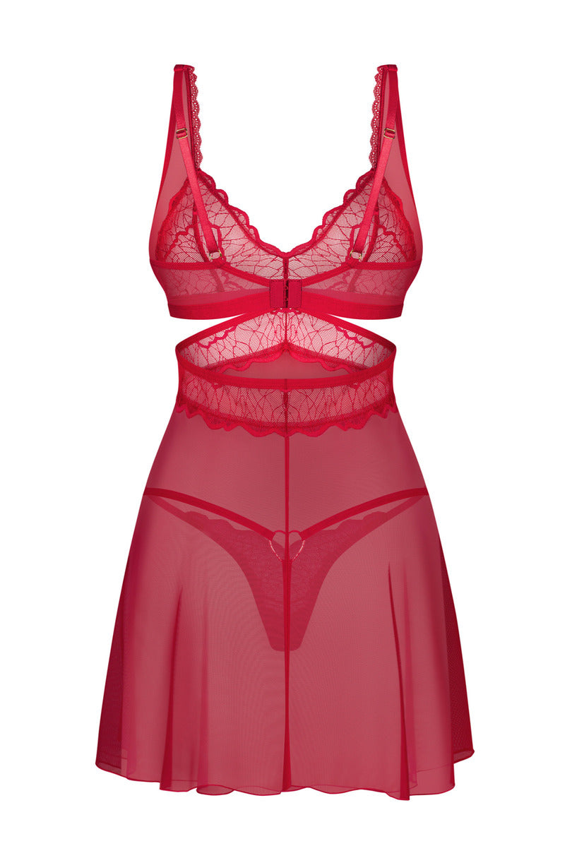 Babydoll e perizoma rosso | cupide desir