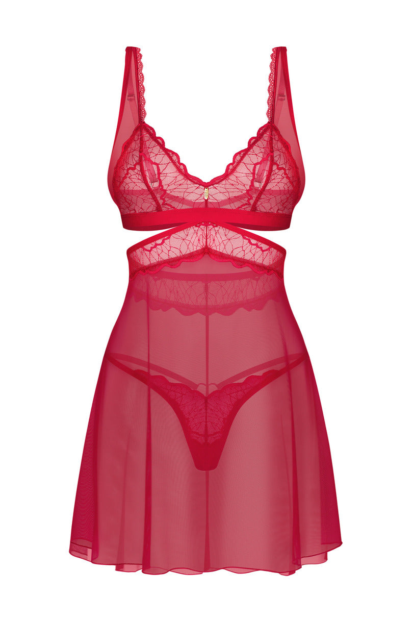 Babydoll e perizoma rosso | cupide desir