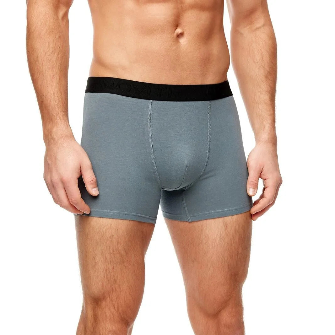 Bb005m - boxer da uomo in cotone elasticizzato liscio