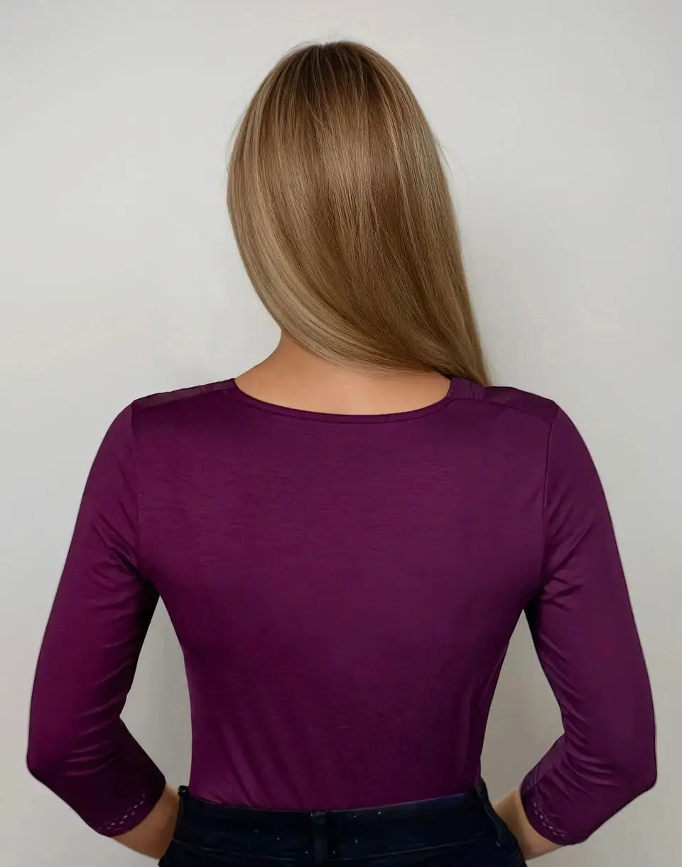 Blusa elegante stile impero con dettagli in pizzo - eulalia