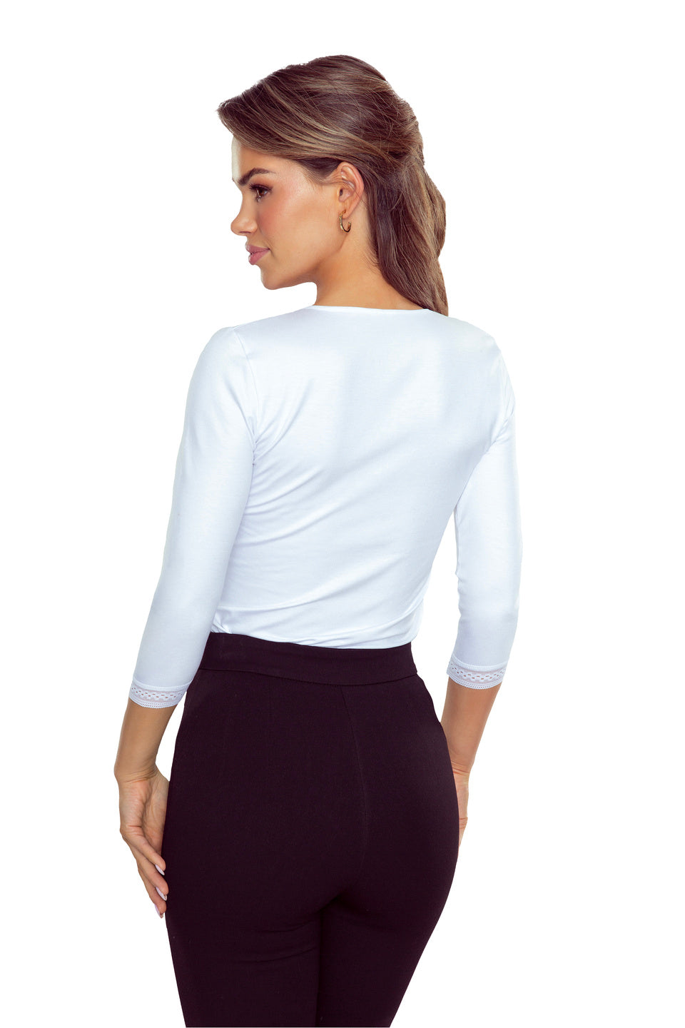 Blusa elegante stile impero con dettagli in pizzo - eulalia