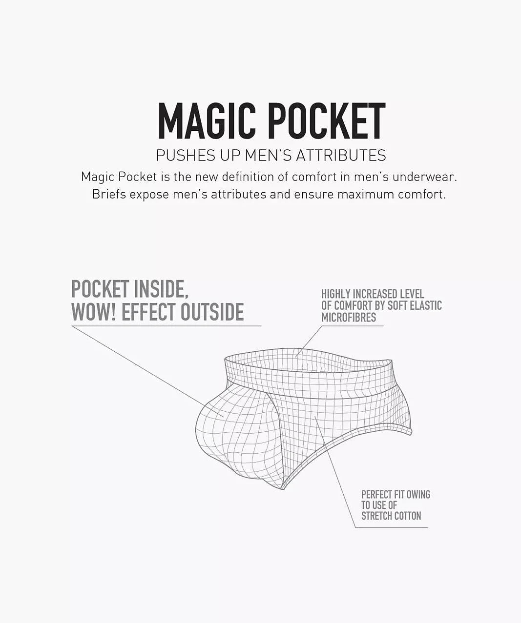 Bmp-1581 - bianco - slip da uomo magic pocket in cotone