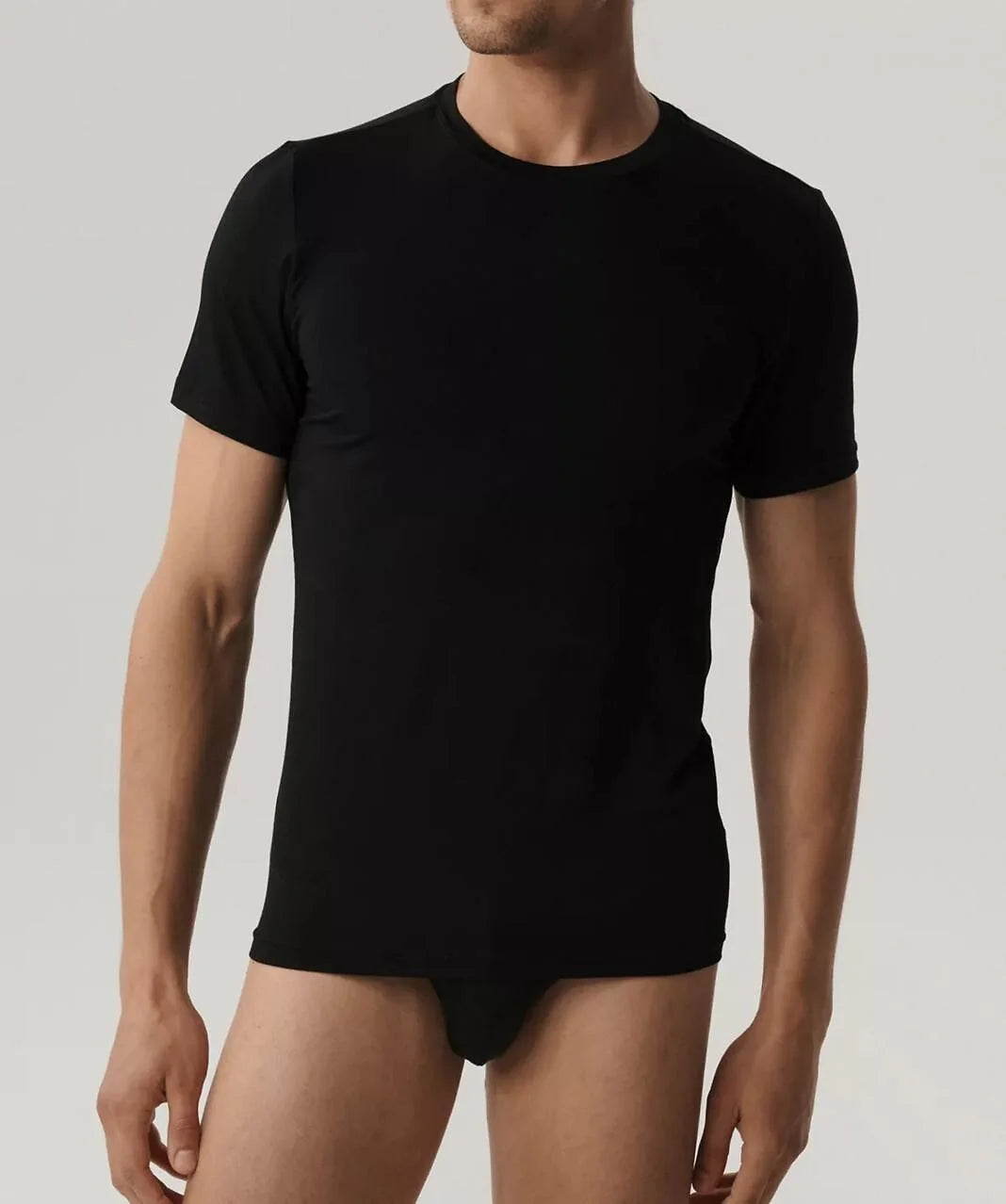 Bmv-050 - t-shirt da uomo in fibra di bambù - scollo rotondo