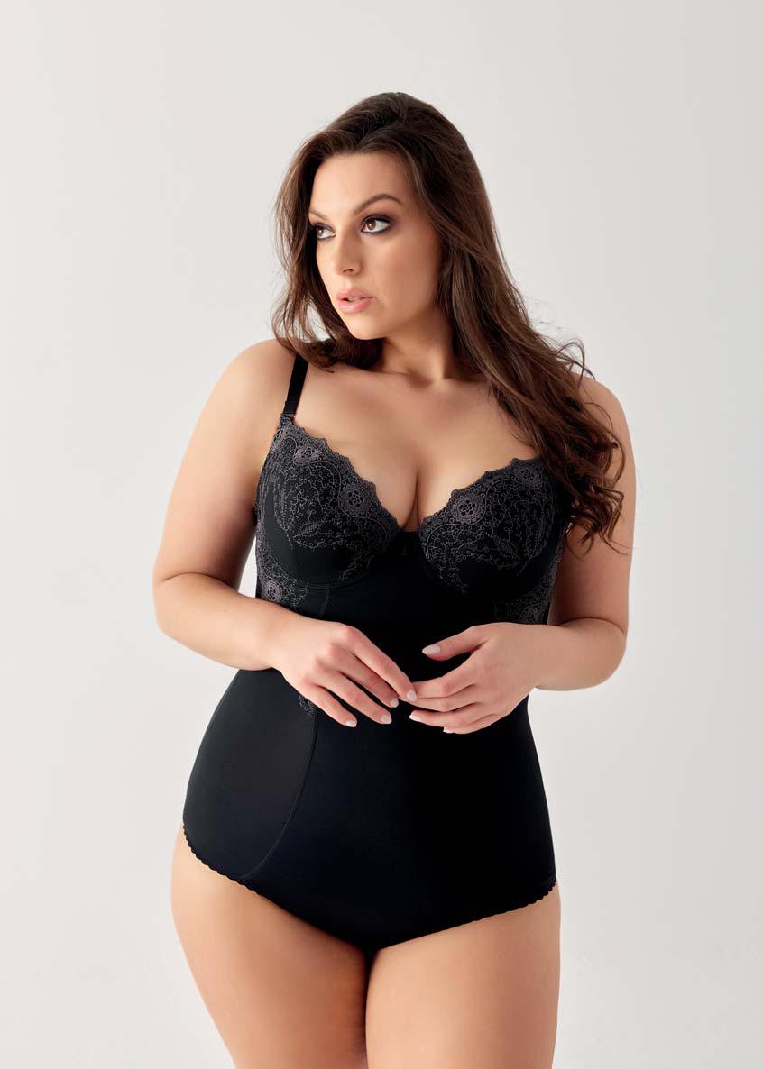 Body con feretto coppe imbottite - livia - nero