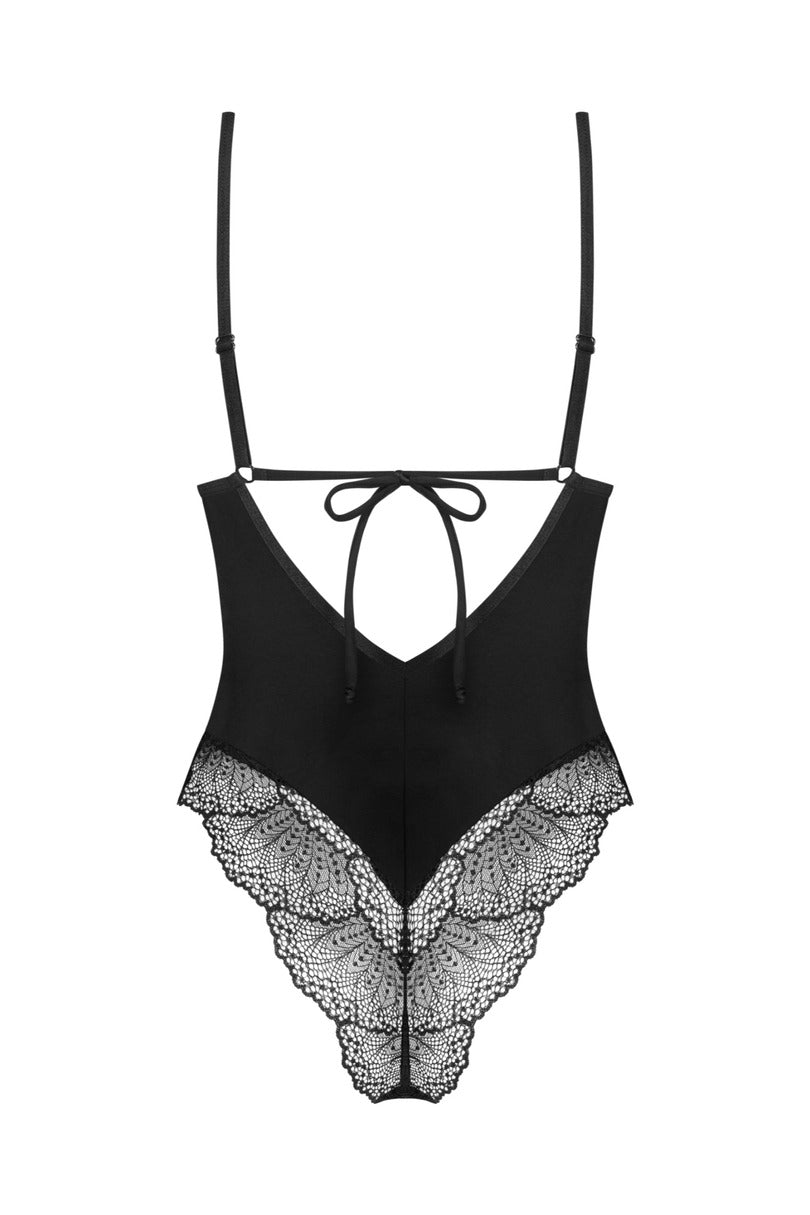 Body nero in pizzo con dettagli eleganti | lobellis