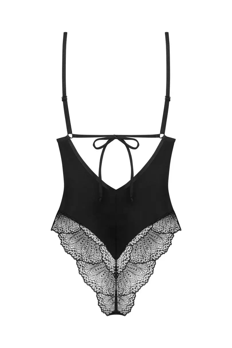 Body nero in pizzo con dettagli eleganti | lobellis