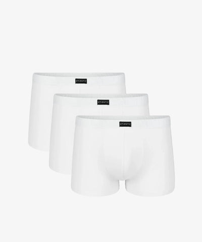 3bmh-007 - bianco - boxer da uomo in cotone melange