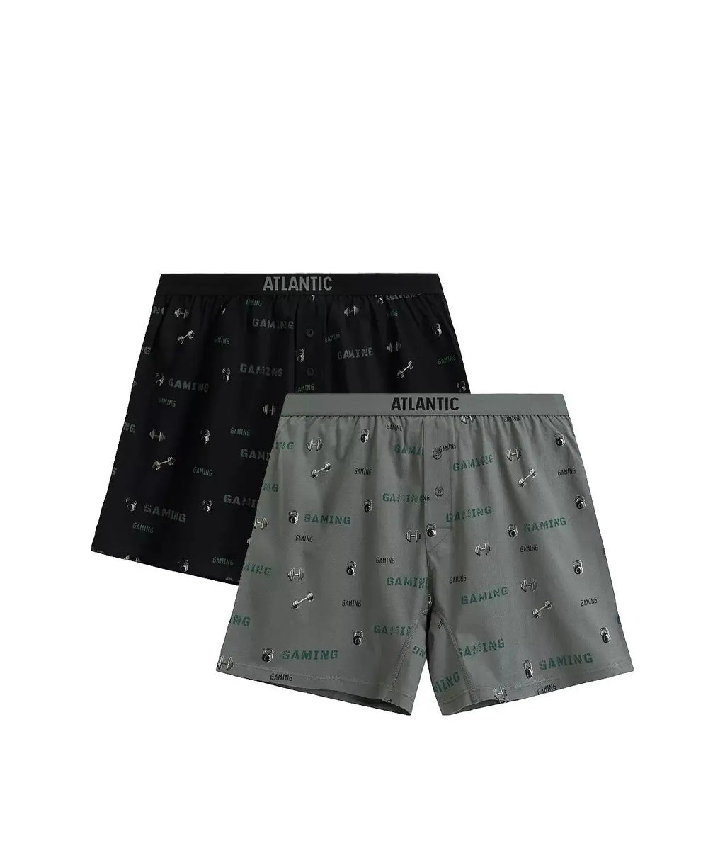 Boxer morbido con bottoni in 100% cotone - pack da 2 pezzi