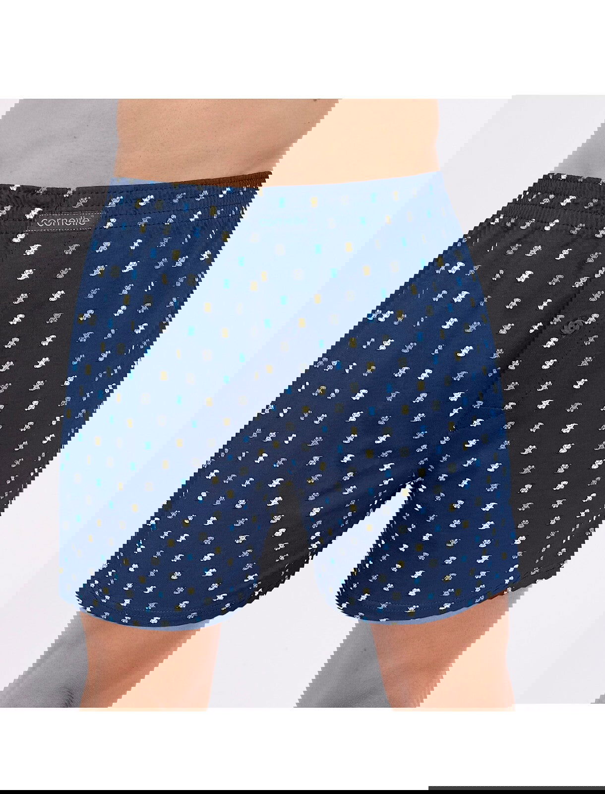 Boxer uomo ampio con bottoni 100% cotone - classic comfort