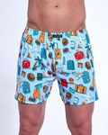Boxer uomo ampio con bottoni in cotone elasticizzato