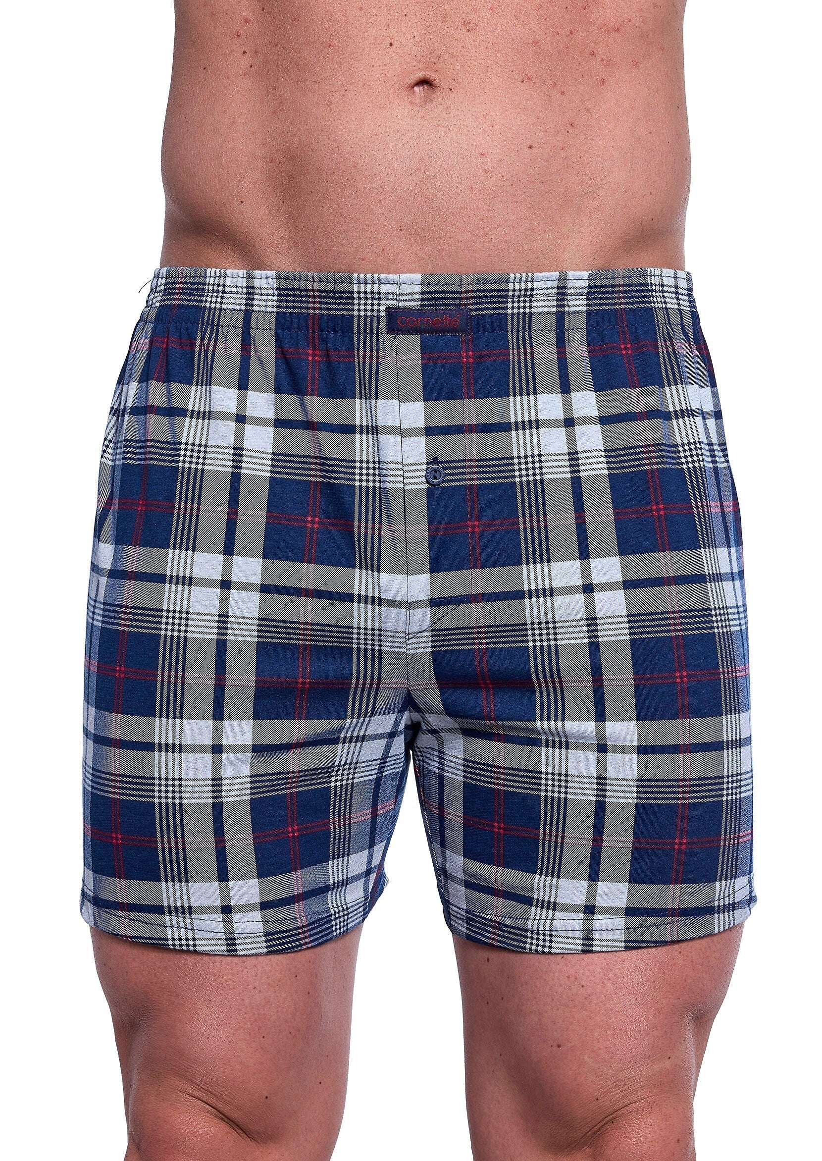 Boxer uomo ampio con bottoni in cotone elasticizzato